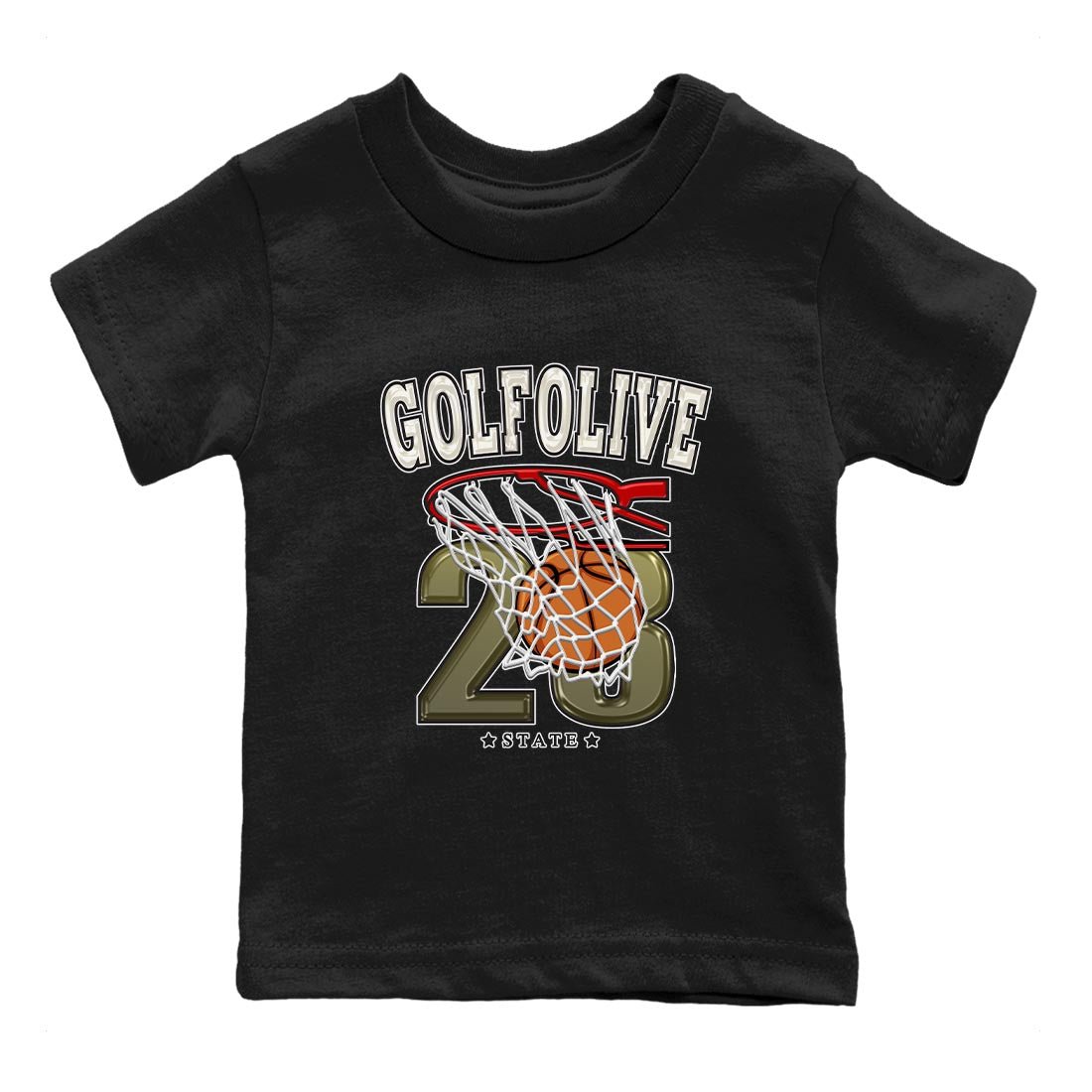 Jordan 1 Low X Travis Scott Golf Olive shirt to match jordans Basketball sneaker release tees Air Jordan 1 Travis Scott Golf Olive SNRT Sneaker Tees Baby Toddler Black 2 T-Shirt