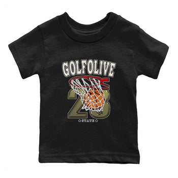 Jordan 1 Low X Travis Scott Golf Olive shirt to match jordans Basketball sneaker release tees Air Jordan 1 Travis Scott Golf Olive SNRT Sneaker Tees Baby Toddler Black 2 T-Shirt