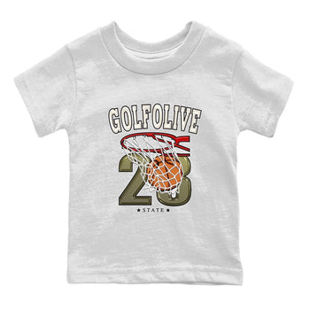 Jordan 1 Low X Travis Scott Golf Olive shirt to match jordans Basketball sneaker release tees Air Jordan 1 Travis Scott Golf Olive SNRT Sneaker Tees Baby Toddler White 2 T-Shirt