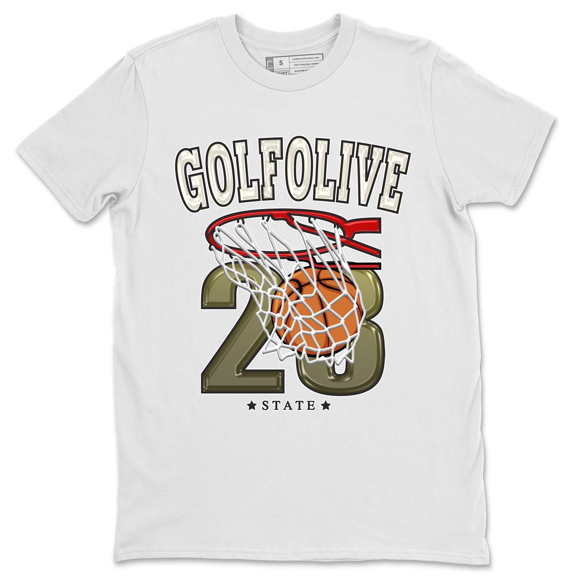 Jordan 1 Low X Travis Scott Golf Olive shirt to match jordans Basketball sneaker release tees Air Jordan 1 Travis Scott Golf Olive SNRT Sneaker Tees Unisex Streetwear Clothing White 2 T-Shirt