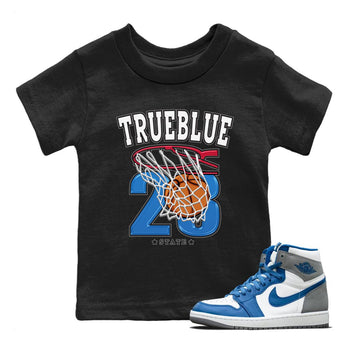 Jordan 1 True Blue Sneaker Match Tees Basketball Sneaker Tees Jordan 1 True Blue Sneaker Release Tees Kids Shirts
