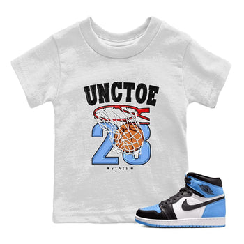 Air Jordan 1 Retro High OG University Blue shirt to match jordans Basketball sneaker tees Air Jordan 1 UNC Toe SNRT Sneaker Release Tees Baby Toddler White 1 T-Shirt