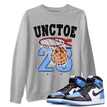 Air Jordan 1 Retro High OG University Blue shirt to match jordans Basketball sneaker tees Air Jordan 1 UNC Toe SNRT Sneaker Release Tees Unisex Heather Grey 1 T-Shirt