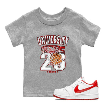 1s Low University Red shirt to match jordans Basketball sneaker tees Air Jordan 1 University Red SNRT Sneaker Tees Sneaker Matching Clothing Brand Baby Toddler Heather Grey 1 T-Shirt