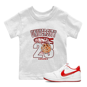 1s Low University Red shirt to match jordans Basketball sneaker tees Air Jordan 1 University Red SNRT Sneaker Tees Sneaker Matching Clothing Brand Baby Toddler White 1 T-Shirt