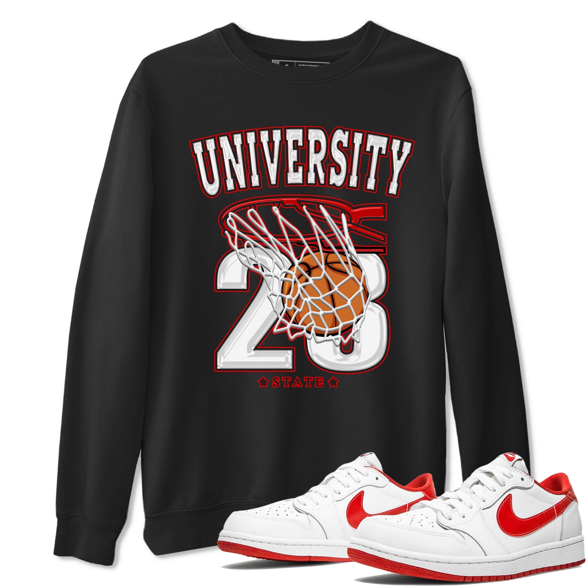1s Low University Red shirt to match jordans Basketball sneaker tees Air Jordan 1 University Red SNRT Sneaker Tees Sneaker Matching Clothing Brand Unisex Sneaker Tee Black 1 T-Shirt
