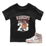 Air Jordan 1 Washed Pink Sneaker Match Tees Basketball Sneaker Tees AJ1 Washed Pink Sneaker Release Tees Kids Shirts Black 1