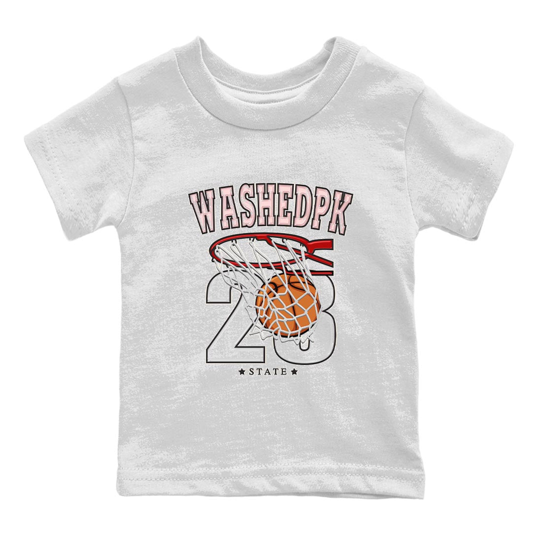 Air Jordan 1 Washed Pink Sneaker Match Tees Basketball Sneaker Tees AJ1 Washed Pink Sneaker Release Tees Kids Shirts White 2