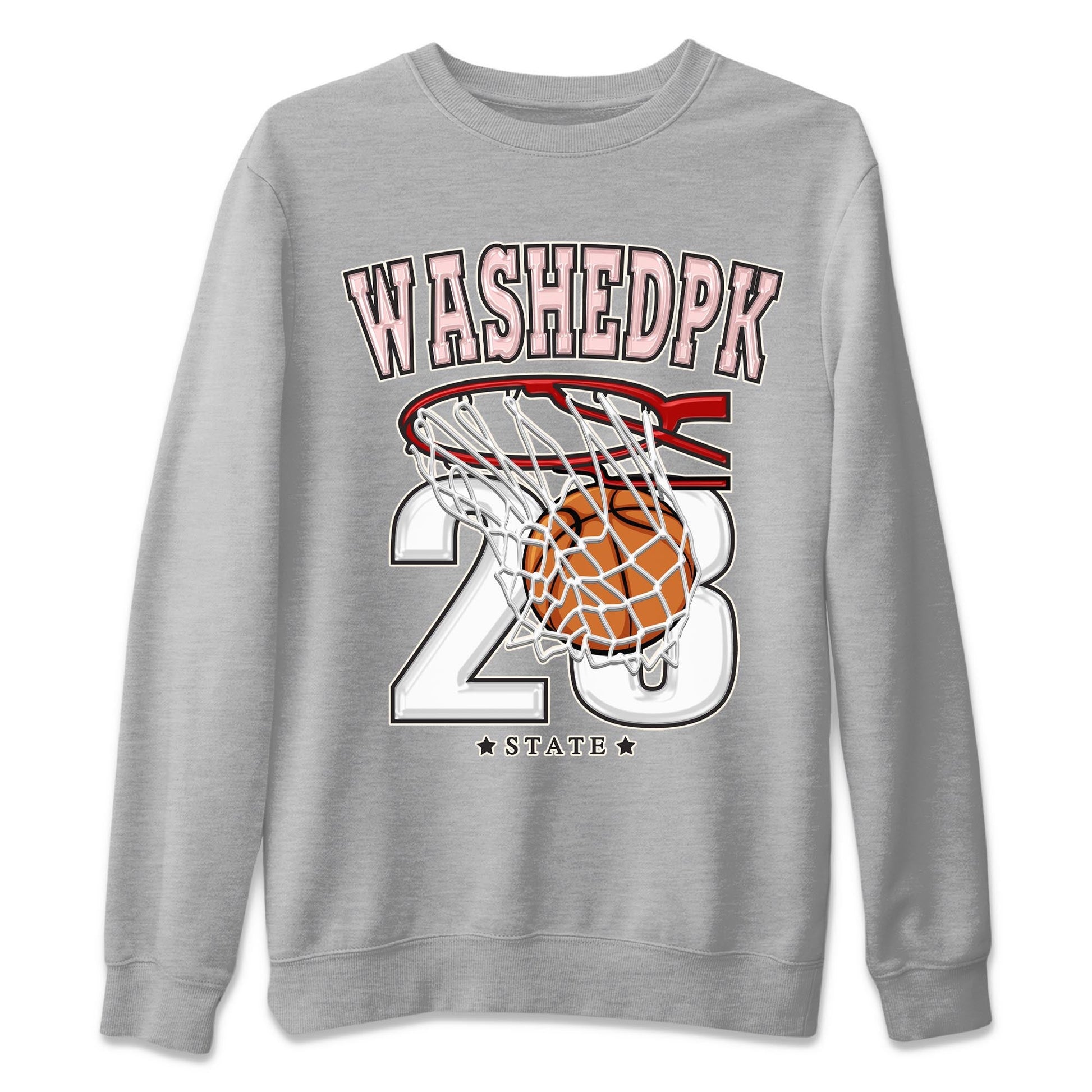 Air Jordan 1 Washed Pink Sneaker Match Tees Basketball Sneaker Tees AJ1 Washed Pink Sneaker Release Tees Unisex Shirts Heather Grey 2