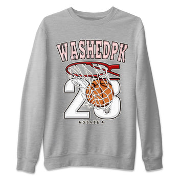 Air Jordan 1 Washed Pink Sneaker Match Tees Basketball Sneaker Tees AJ1 Washed Pink Sneaker Release Tees Unisex Shirts Heather Grey 2