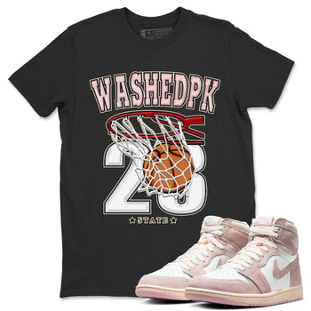 Air Jordan 1 Washed Pink Sneaker Match Tees Basketball Sneaker Tees AJ1 Washed Pink Sneaker Release Tees Unisex Shirts Black 1