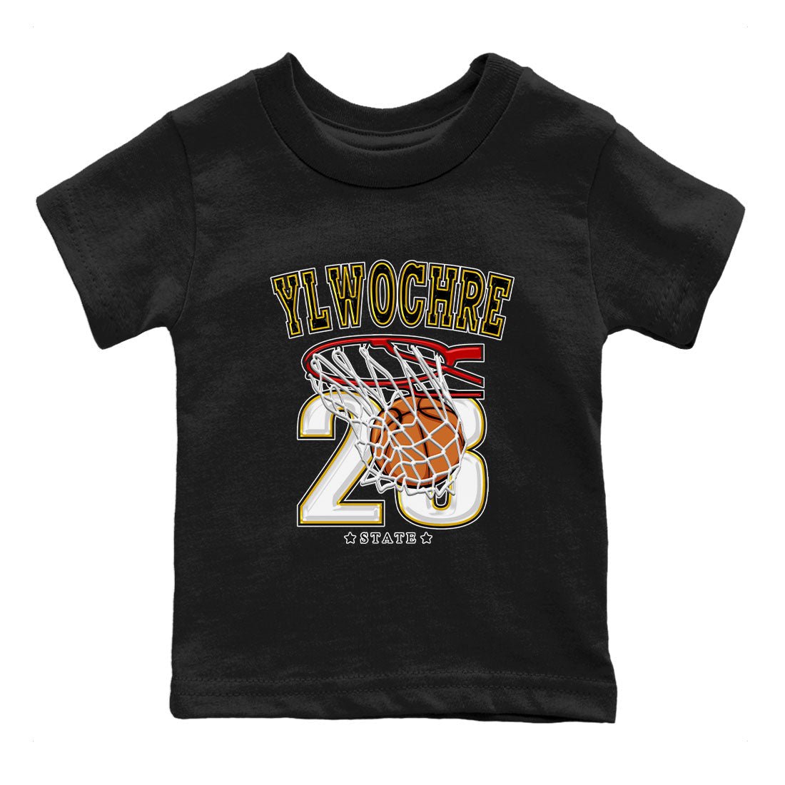 1s Yellow Ochre shirt to match jordans Basketball sneaker tees Air Jordan 1 High OG Yellow Ochre SNRT sneaker release tees baby toddler Black 2 cotton Shirt