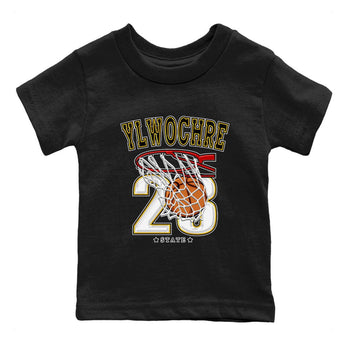 1s Yellow Ochre shirt to match jordans Basketball sneaker tees Air Jordan 1 High OG Yellow Ochre SNRT sneaker release tees baby toddler Black 2 cotton Shirt