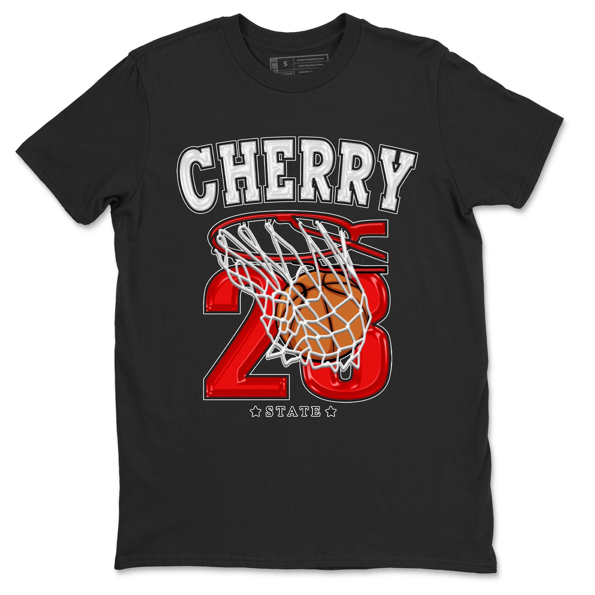 Jordan 12 Retro Cherry shirt to match jordans Varsity Red Basketball special sneaker matching tees 12s Cherry SNRT sneaker tees Unisex Black 2 T-Shirt