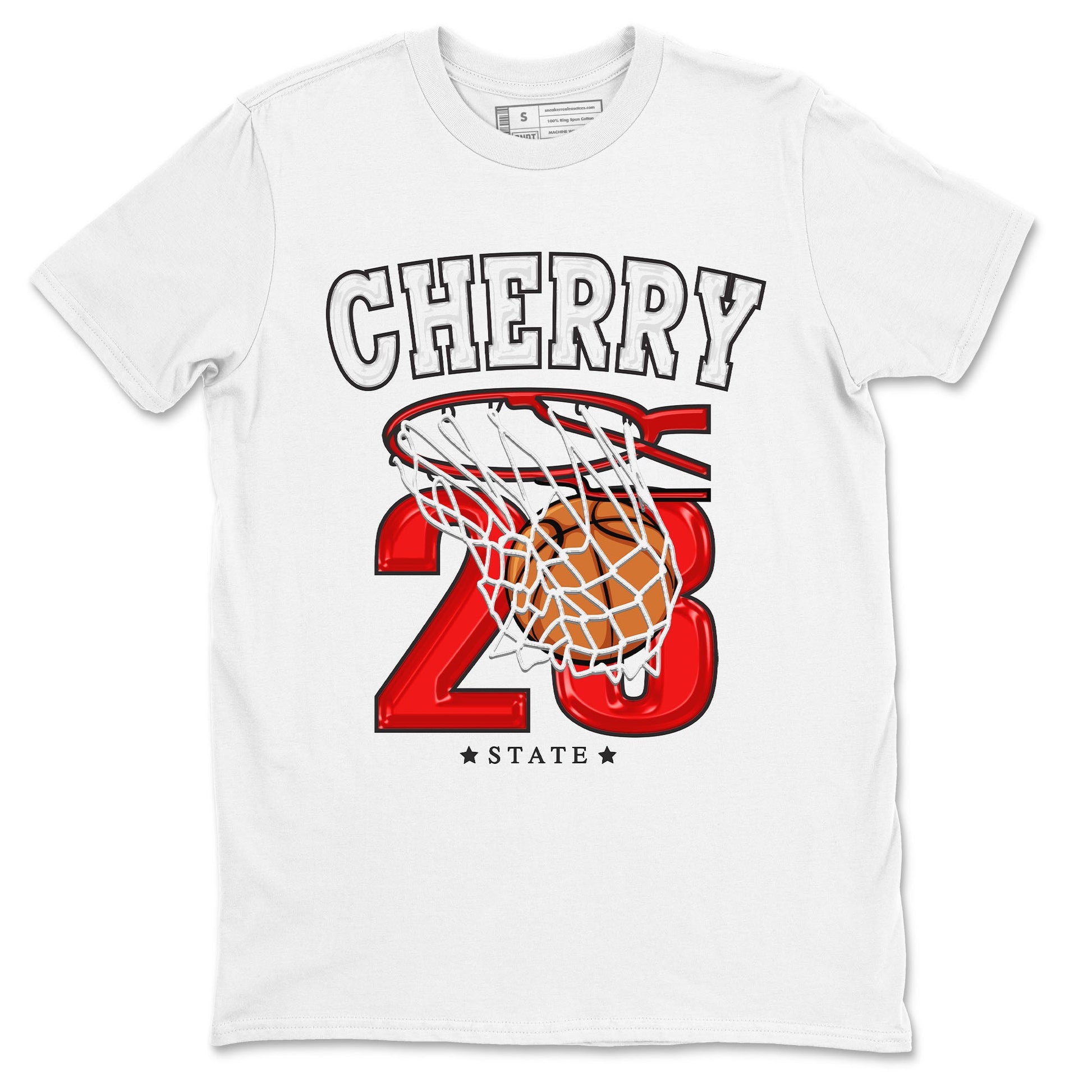 Jordan 12 Retro Cherry shirt to match jordans Varsity Red Basketball special sneaker matching tees 12s Cherry SNRT sneaker tees Unisex White 2 T-Shirt