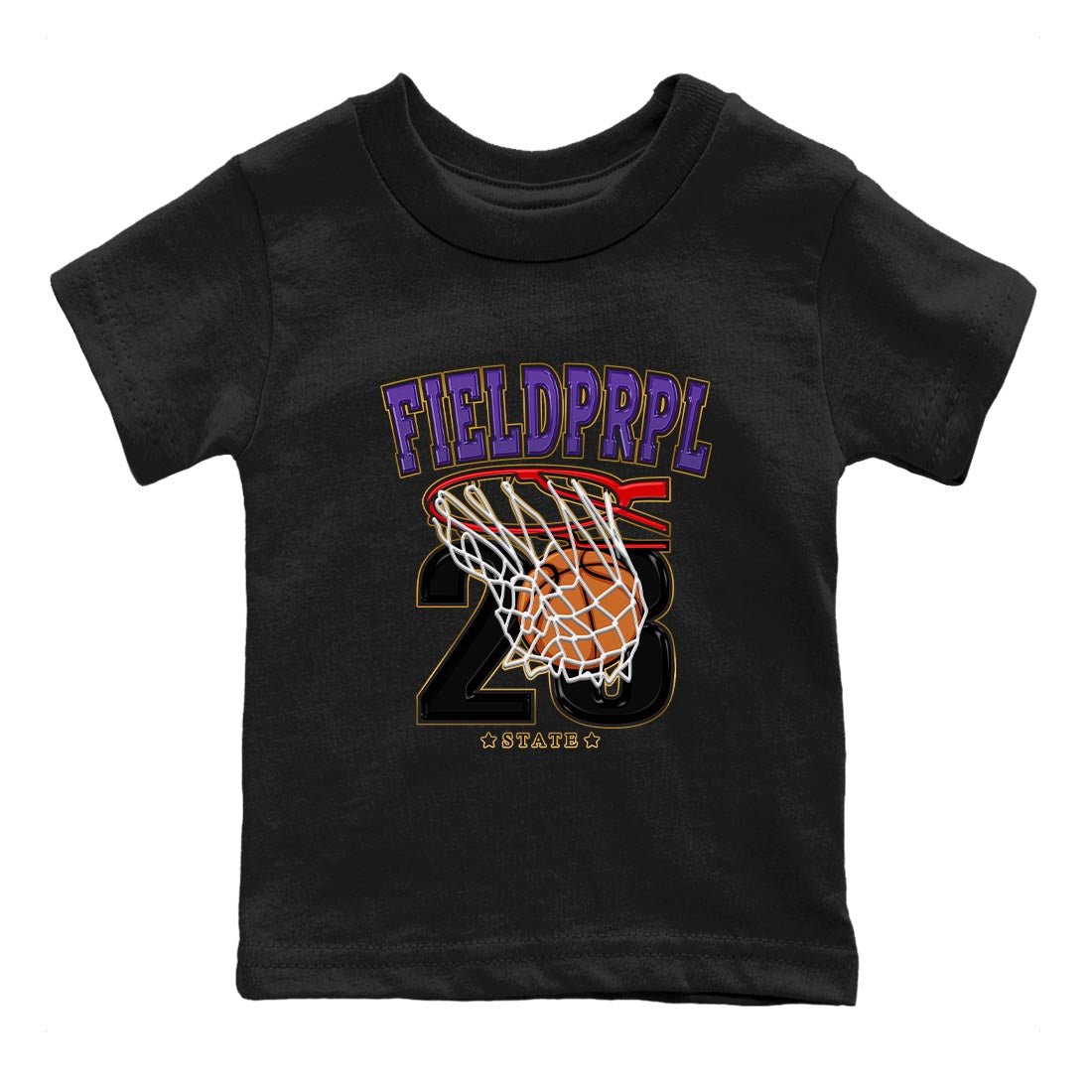 12s Field Purple shirt to match jordans Basketball sneaker tees Air Jordan 12 Field Purple SNRT Sneaker Release Tees Baby Toddler Black 2 T-Shirt