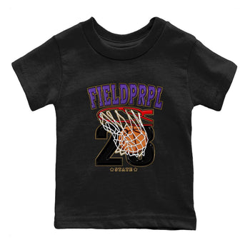 12s Field Purple shirt to match jordans Basketball sneaker tees Air Jordan 12 Field Purple SNRT Sneaker Release Tees Baby Toddler Black 2 T-Shirt