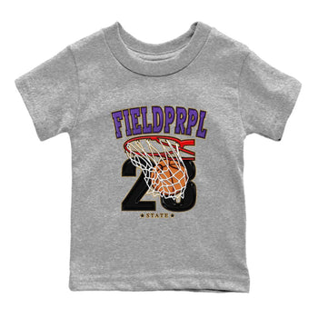 12s Field Purple shirt to match jordans Basketball sneaker tees Air Jordan 12 Field Purple SNRT Sneaker Release Tees Baby Toddler Heather Grey 2 T-Shirt