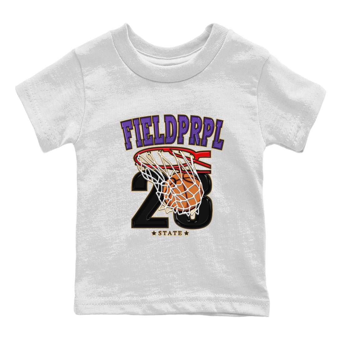 12s Field Purple shirt to match jordans Basketball sneaker tees Air Jordan 12 Field Purple SNRT Sneaker Release Tees Baby Toddler White 2 T-Shirt