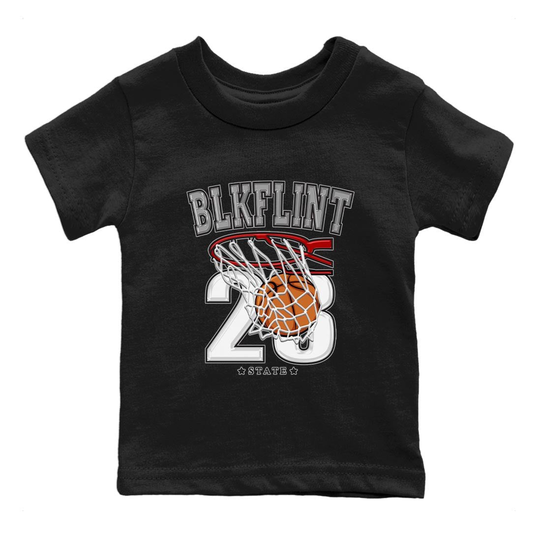 Air Jordan 13 Black Flint Sneaker Match Tees Basketball Sneaker Tees AJ 13s Black Flint Sneaker Release Tees Kids Shirts Black 2