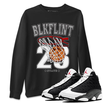 Air Jordan 13 Black Flint Sneaker Match Tees Basketball Sneaker Tees AJ 13s Black Flint Sneaker Release Tees Unisex Shirts Black 1