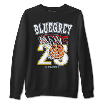 13s Blue Grey shirt to match jordans Basketball sneaker tees Air Jordan 13 Blue Grey SNRT Sneaker Release Tees unisex cotton Black 2 crew neck shirt