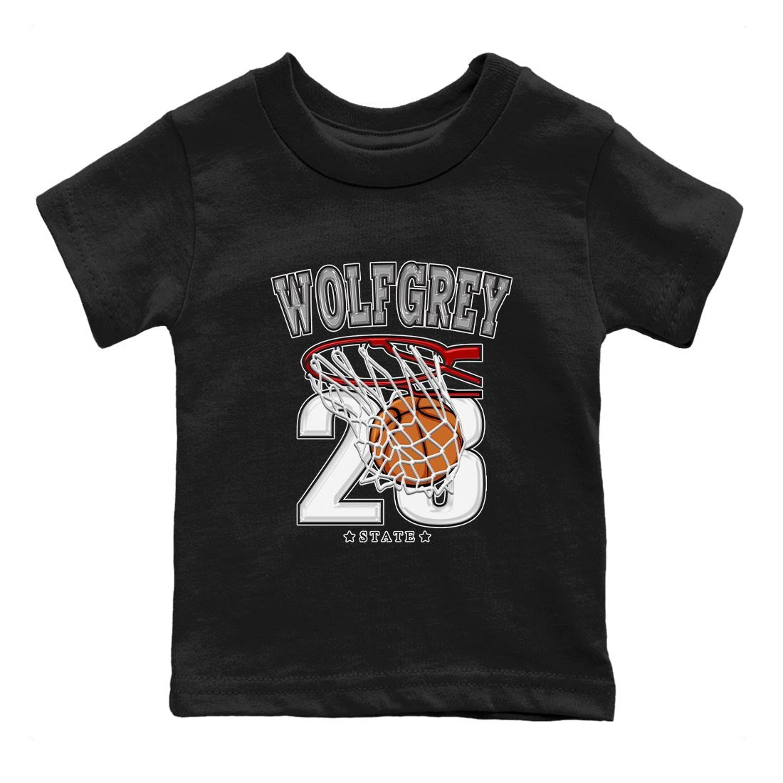 AJ13 Wolf Grey Sneaker Match Tees Basketball Sneaker Tees Air Jordan 13 Wolf Grey SNRT Sneaker Release Tees Kids Shirts Black 2