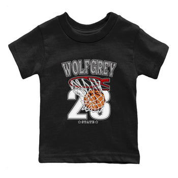 AJ13 Wolf Grey Sneaker Match Tees Basketball Sneaker Tees Air Jordan 13 Wolf Grey SNRT Sneaker Release Tees Kids Shirts Black 2