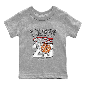 AJ13 Wolf Grey Sneaker Match Tees Basketball Sneaker Tees Air Jordan 13 Wolf Grey SNRT Sneaker Release Tees Kids Shirts Heather Grey 2