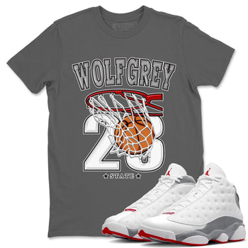 AJ13 Wolf Grey Sneaker Match Tees Basketball Sneaker Tees Air Jordan 13 Wolf Grey SNRT Sneaker Release Tees Unisex Shirts Cool Grey 1
