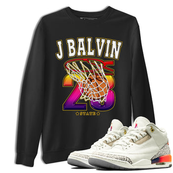 Air Jordan 3 J Balvin shirt to match jordans Basketball sneaker tees Crew Neck Air Jordan 3 X J Balvin SNRT Sneaker Release Tees Unisex Casual Shirts Black 1 T-Shirt