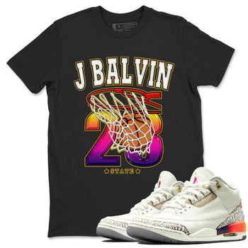 Air Jordan 3 J Balvin shirt to match jordans Basketball sneaker tees Crew Neck Air Jordan 3 X J Balvin SNRT Sneaker Release Tees Unisex Casual Shirts Black 1 T-Shirt