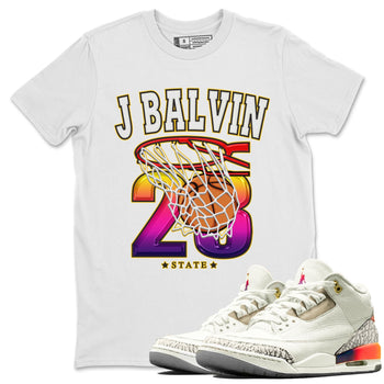 Air Jordan 3 J Balvin shirt to match jordans Basketball sneaker tees Crew Neck Air Jordan 3 X J Balvin SNRT Sneaker Release Tees Unisex Casual Shirts White 1 T-Shirt