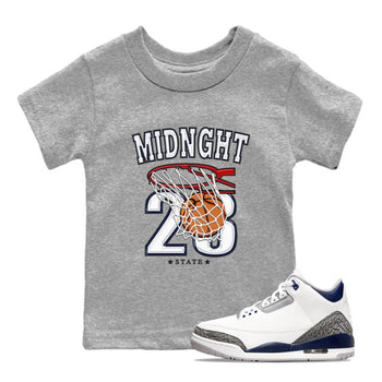 Air Jordan 3 Retro Midnight Navy shirt to match jordans Basketball sneaker shirt 3s Midnight Navy SNRT sneaker tees baby toddler Heather Grey 1 cotton Shirt