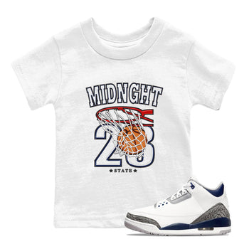 Air Jordan 3 Retro Midnight Navy shirt to match jordans Basketball sneaker shirt 3s Midnight Navy SNRT sneaker tees baby toddler White 1 cotton Shirt