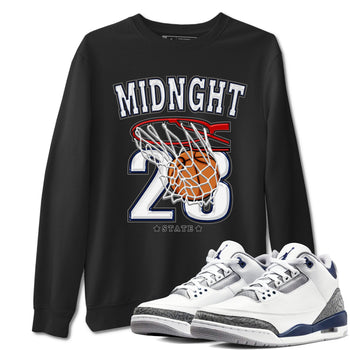 Air Jordan 3 Retro Midnight Navy shirt to match jordans Basketball sneaker shirt 3s Midnight Navy SNRT sneaker tees unisex crew neck cotton Black 1 crew neck shirt