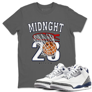 Air Jordan 3 Retro Midnight Navy shirt to match jordans Basketball sneaker shirt 3s Midnight Navy SNRT sneaker tees unisex crew neck cotton Cool Grey 1 crew neck shirt
