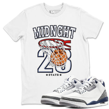 Air Jordan 3 Retro Midnight Navy shirt to match jordans Basketball sneaker shirt 3s Midnight Navy SNRT sneaker tees unisex crew neck cotton White 1 crew neck shirt