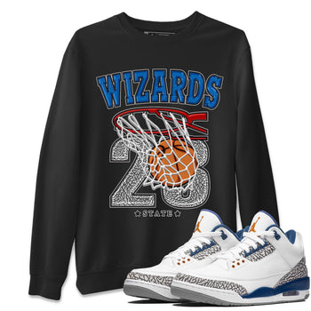 Air Jordan 3 Wizards Sneaker Match Tees Basketball Sneaker Tees Air Jordan 3 Wizards Sneaker Release Tees Unisex Shirts Black 1