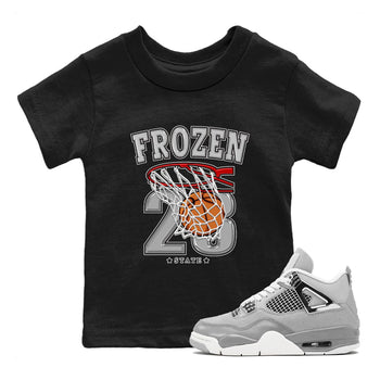AJ4 Frozen Moments shirt to match jordans Basketball sneaker tees Crew Neck AJ4 Frozen Moments SNRT Sneaker Release Tees Baby Toddler Black 1 T-Shirt