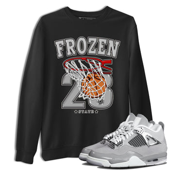 AJ4 Frozen Moments shirt to match jordans Basketball sneaker tees Crew Neck AJ4 Frozen Moments SNRT Sneaker Release Tees Unisex Casual Shirts Black 1 T-Shirt