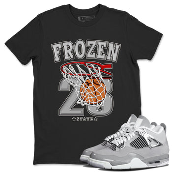 AJ4 Frozen Moments shirt to match jordans Basketball sneaker tees Crew Neck AJ4 Frozen Moments SNRT Sneaker Release Tees Unisex Casual Shirts Black 1 T-Shirt