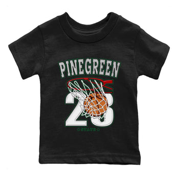 Air Jordan 4 Pine Green Sneaker Match Tees Basketball Sneaker Tees AJ 4s Pine Green Sneaker Release Tees Kids Shirts Black 2
