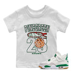 Jordan 4 Pine Green SB Sneaker Match Tees Basketball Sneaker Tees 4s Pine Green Nike SB Sneaker Tees Sneaker Release Shirts Kids Shirts White 1