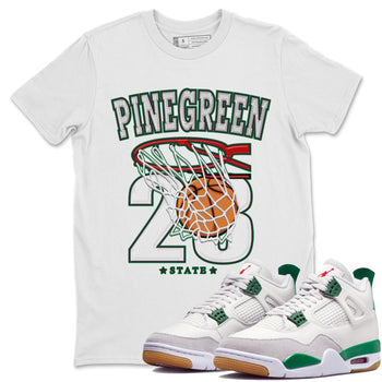Air Jordan 4 Pine Green Sneaker Match Tees Basketball Sneaker Tees AJ 4s Pine Green Sneaker Release Tees Unisex Shirts White 1
