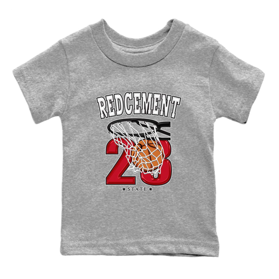 4s Red Cement shirt to match jordans Basketball sneaker tees Air Jordan 4 Red Cement SNRT Sneaker Release Tees Baby Toddler Heather Grey 2 T-Shirt