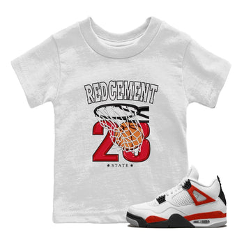 4s Red Cement shirt to match jordans Basketball sneaker tees Air Jordan 4 Red Cement SNRT Sneaker Release Tees Baby Toddler White 1 T-Shirt