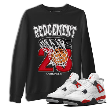 4s Red Cement shirt to match jordans Basketball sneaker tees Air Jordan 4 Red Cement SNRT Sneaker Release Tees Crew Neck Casual Unisex Black 1 T-Shirt