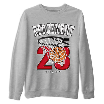 4s Red Cement shirt to match jordans Basketball sneaker tees Air Jordan 4 Red Cement SNRT Sneaker Release Tees Crew Neck Casual Unisex Heather Grey 2 T-Shirt