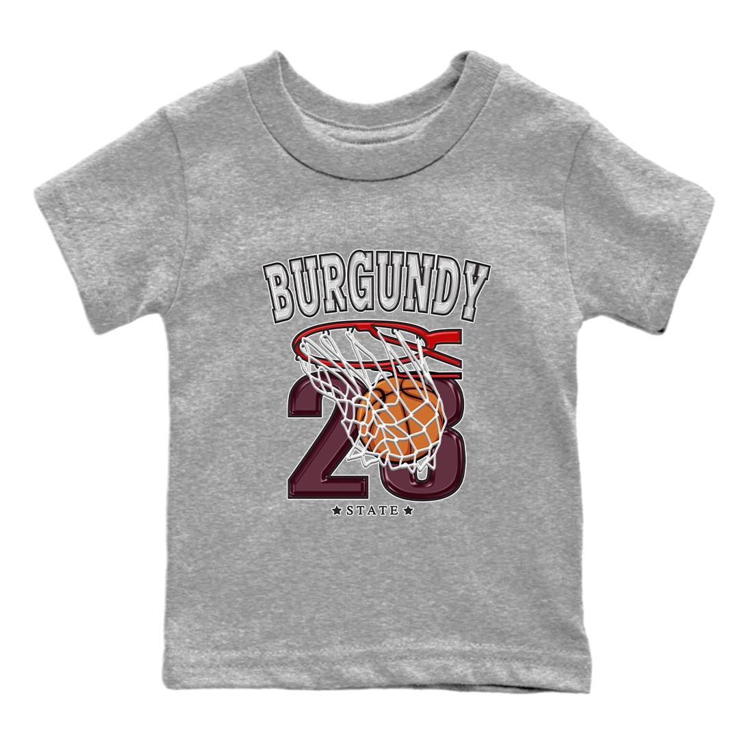Jordan 5 Burgundy shirt to match jordans Basketball sneaker tees Crew Neck AJ5 Burgundy SNRT Sneaker Release Tees Baby Toddler Heather Grey 2 T-Shirt
